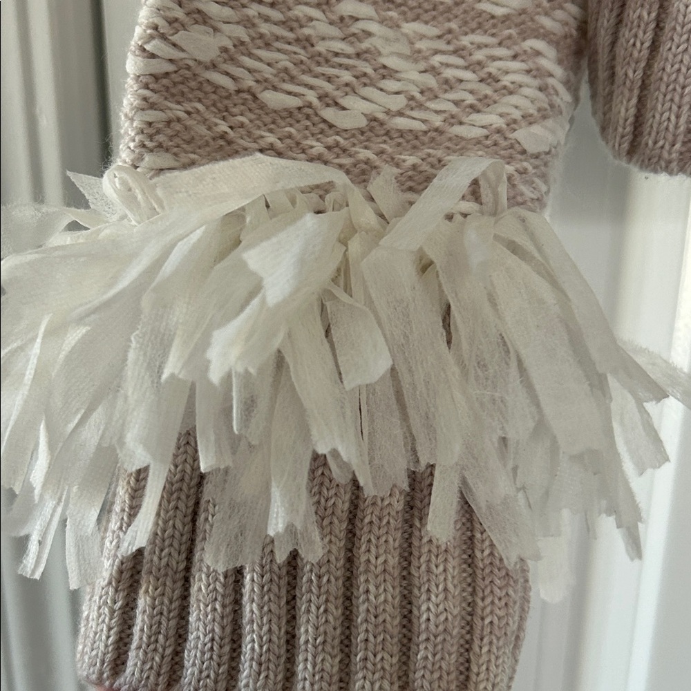 Club Monaco Beige and White Cardigan with Fringe - Picture 4 of 7